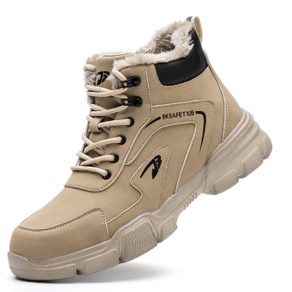 Meikeduo high-top labor insurance shoes men's microfiber leather European standard steel toe wear-resistant safety shoes building anti-puncture