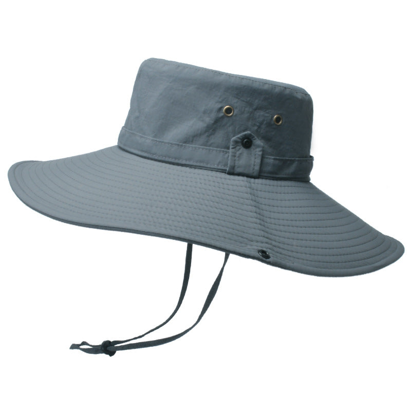 RAISJNHK Outdoor waterproof large brim fisherman hat bucket hat fishing camping boating hiking Foldable summer men sun hat beach cap