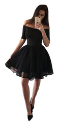 European and American new women's short skirts sexy one-shoulder mid-sleeve dresses mid-skirts new princess dresses