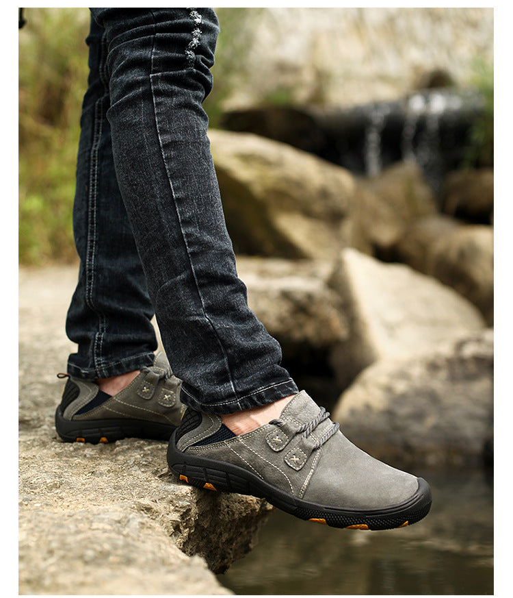 Spring and Autumn Extra Large Men's Shoes 45 Outdoor Leisure 46 Leather Hiking Shoes Men 47 Lazy Pedal Shoes 48