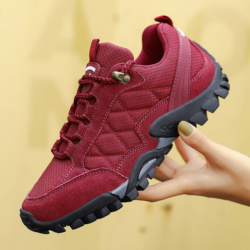 New style suede leather outdoor waterproof hiking shoes women's shoes