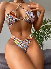 New bikini three-piece printed bikini swimsuit