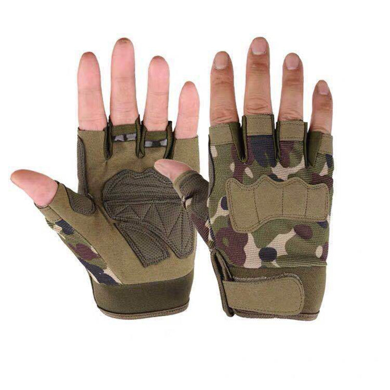 Outdoor tactical gloves army military camouflage anti-skid hunting shooting hiking riding mountaineering riding half-finger gloves