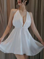 Ladies Fashion Simulation Silk Backless Nightdress J1JX1189YML