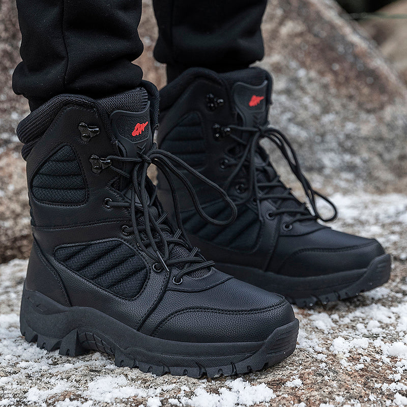 2023 جديد أحذية الثلوج أحذية السلامة الرجالية في الهواء الطلق الأحذية العسكرية القتالية أحذية المشي لمسافات طويلة الرجال أفضل أحذية جيش نعال مقاومة للاهتراء