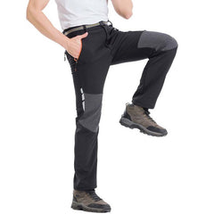 Reflective Men's Winter Hiking Pants Men Warm Fleece Softshell Trousers Outdoor Sports Thick Trekking Skiing Waterproof Pants