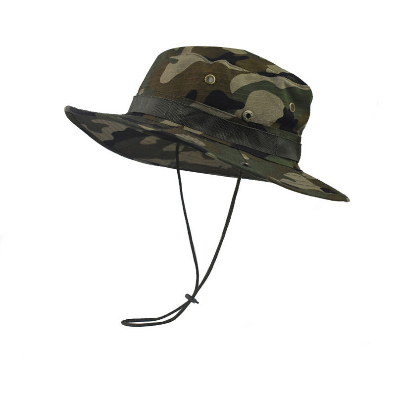 Summer Men Bucket Hat Outdoor UV Protection Wide Brim Panama Hat Hunting Hiking Fishing Hat Mesh Fisherman Hat Beach Sunscreen Cap