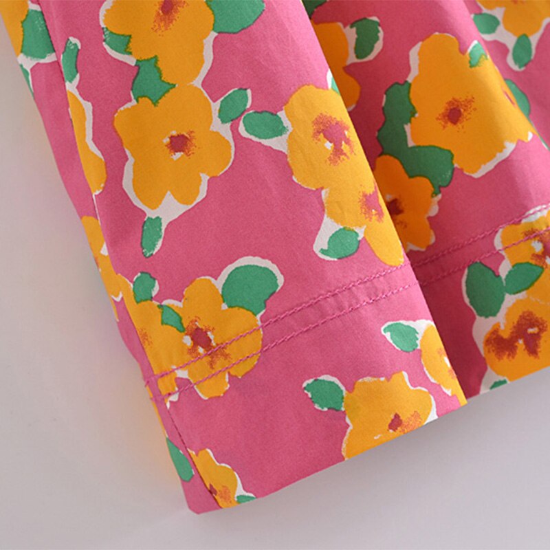 فستان قصير موضة 2021 للسيدات بنمط بوهو مطبوع عليه زهور فستان حفلات بأكمام قصيرة فساتين صيفية بطيات ورقبة على شكل V 