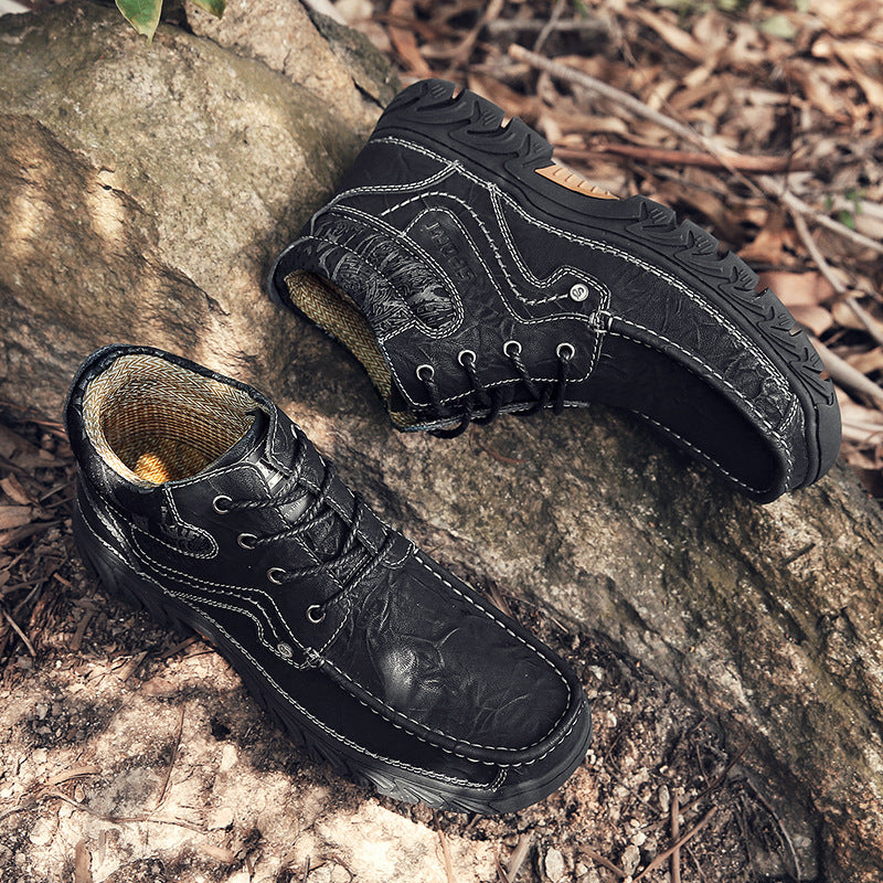 boots men's large size men's shoes autumn new short  -top shoes men's sports casual shoes retro trendy shoes