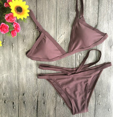 coffee push up bikini swimsuit