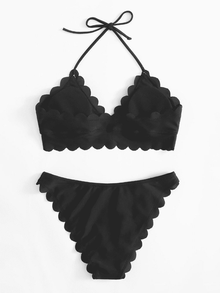 Two-piece swimsuit laser cutting flower swimsuit European and American fashion bikini