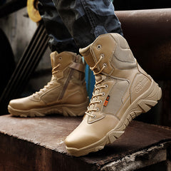 Outdoor hiking, motorcycle, men's shoes, locomotive, assault shoes, military boots, special forces, field long, combat boots, desert