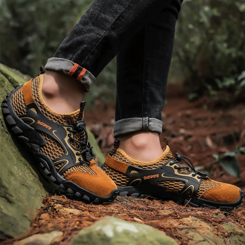 Fashion trend outdoor hiking shoes upstream mesh shoes