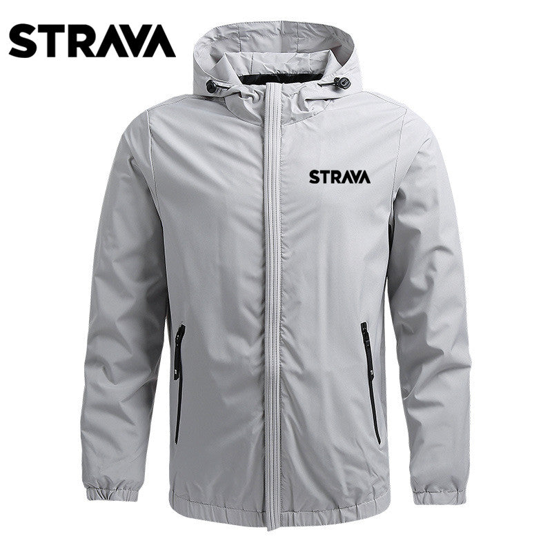STRAVA Spring Autumn Windproof Cycling Jacket Men Breathable Hooded Blazer Hiking Waterproof Wear Scratch Resistant Riding Jacket Coats