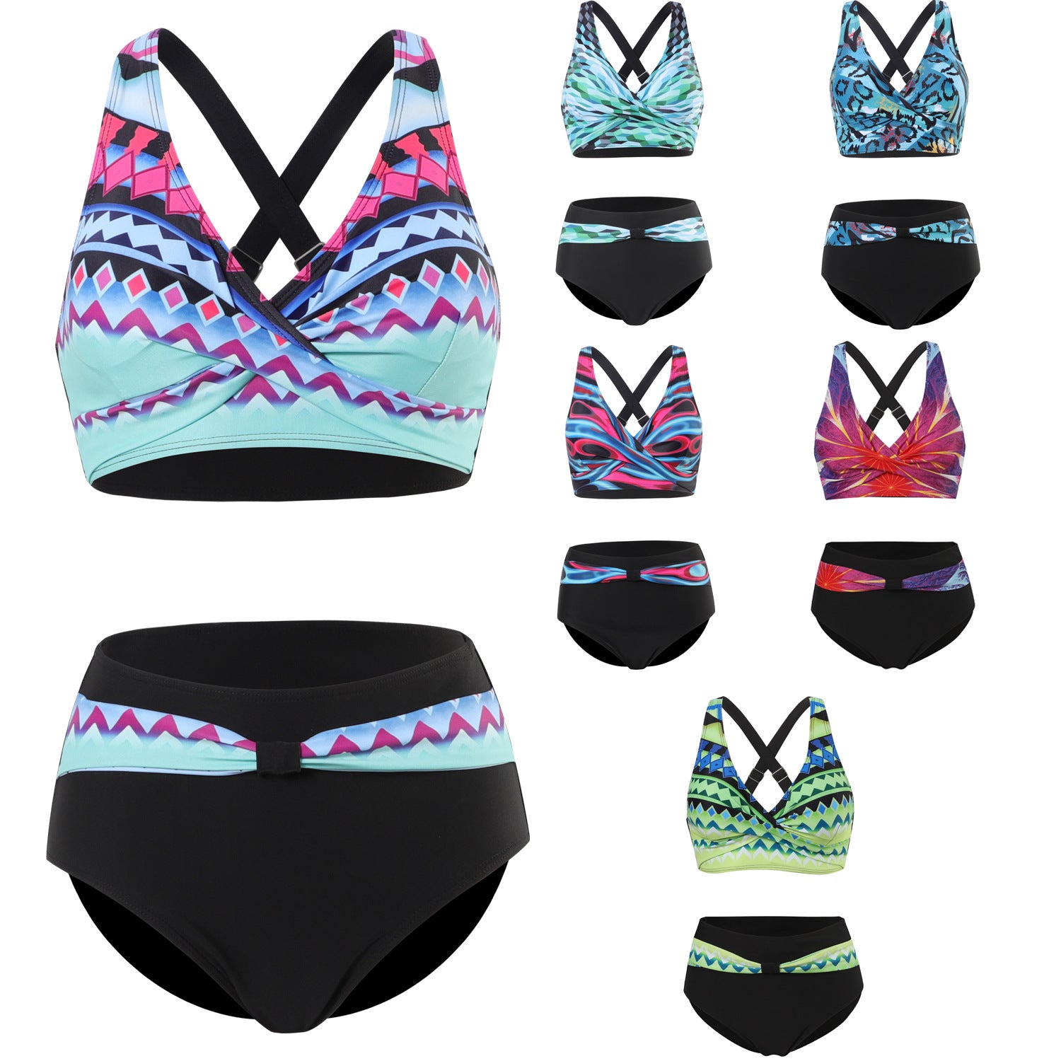 New European and American small  split swimsuit female bikini sexy cross-border explosive bikini swimsuit