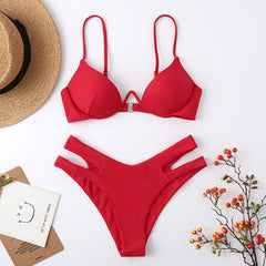 Womens bikini, red bikini for women, cupshe, triangle bikini top