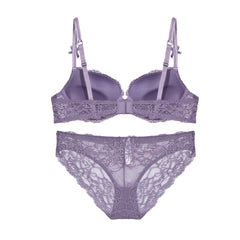 New style deep V gathered lace bra 【Set】