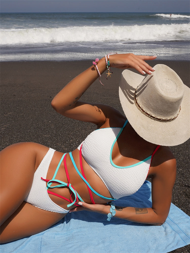 white lover romantic bikini