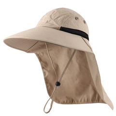 Summer Sun Hat Men Women Cotton boonie Hat with Neck Flap Outdoor UV Protection Large Wide Brim Fisherman hat Hiking Fishing Safari Bucket Hat