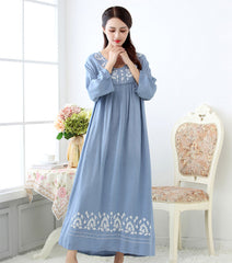 Women's cotton computer-  and comfortable home wear with seven minute sleeves washable cotton Korean version nightgown