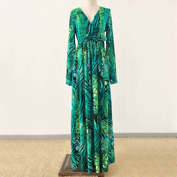 AECU Vestido Floral Print Boho Maxi Dress Lady Bohemian Summer Long Dress Women Beach Dresses Female Robes party dresses