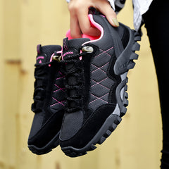 New style suede leather outdoor waterproof hiking shoes women's shoes