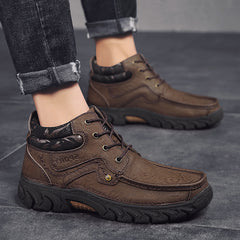 Men's shoes autumn and winter models leather shoes large size  -top shoes increase  boots trend fashion casual men's hiking shoes