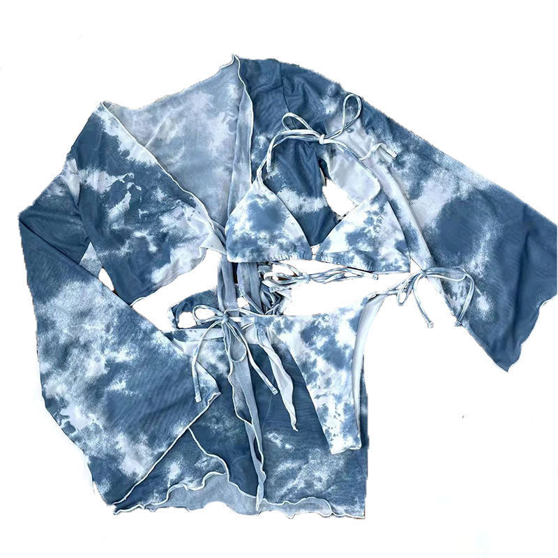 ملابس سباحة للسيدات 2023، ملابس سباحة بيكيني مثيرة بأكمام طويلة وواقية من الشمس مكونة من أربع قطع 