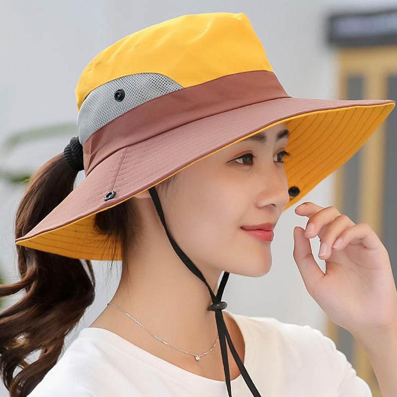 3q Fishing Hat Sun Protection UPF 50+ Sun Hat Bucket Summer Men Women Large Wide Brim Bob Hiking Outdoor Hat with Chain Strap