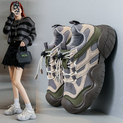 Casual Shoes Ladies Sports Shoes Outdoor Hiking Shoes Breathable  Lace-Up Women's Shoes