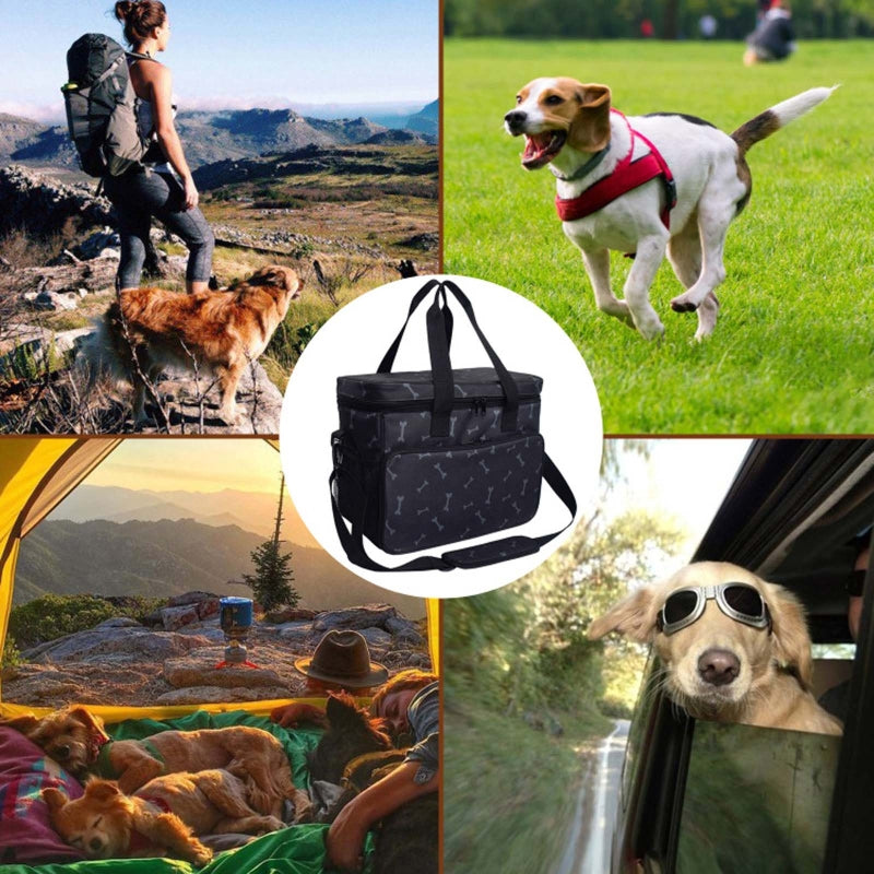 zd Pet Dog Travel Shoulder Bag Multifunctional Dog Food Tote Bag Container Organizer Set Hiking Camping Pet Supplies C42