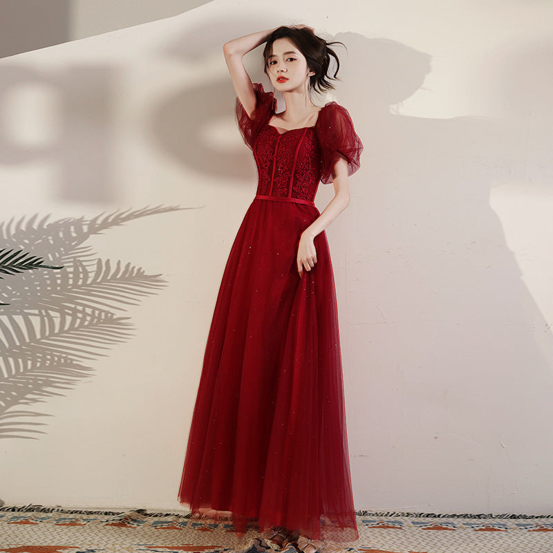 Toast clothing bride female 2022 new summer pregnant women return to the door clothing was thin red wedding thank you banquet dress skirt