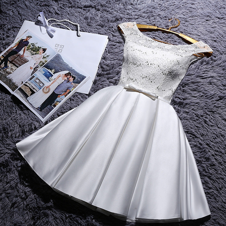 Hot selling new 2022 new bridesmaid dresses small dress sisters dress bridesmaid group dress bridesmaid dress short section slim summer women