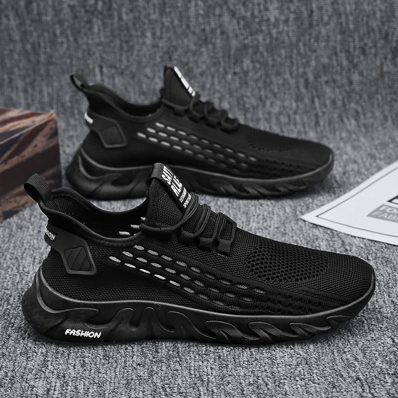 Men's shoes 2023 new summer breathable thin section flying mesh shoes men's casual all-match deodorant mesh sports trendy shoes