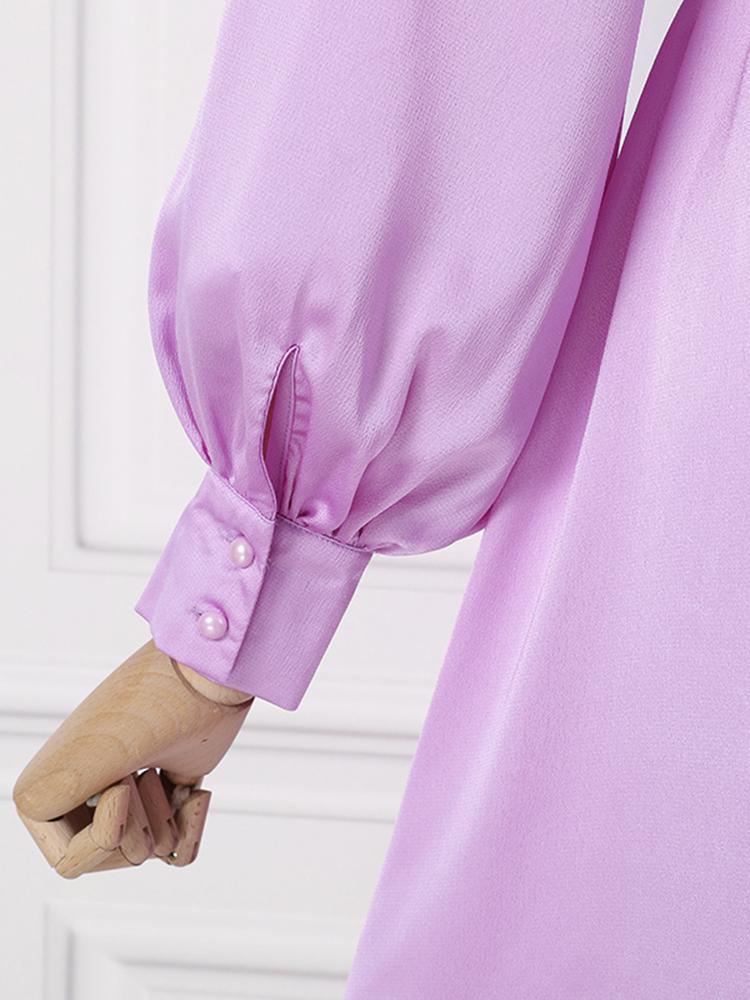 ZANZEA Women Elegant Dresses Solid V-Neck Long Sleeve Thigh Length Dress Fashion Holiday Casual Loose Ladies Vestido Plus Size