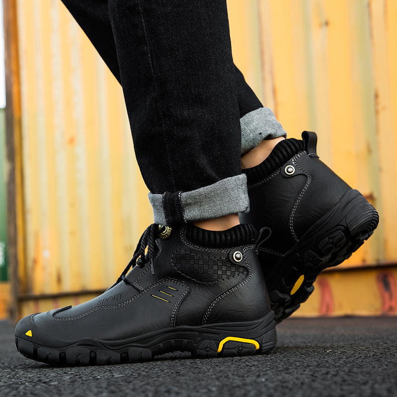 Waterproof motorcycle riding shoes extra size genuine leather riding boots men's racing motorcycle shoes anti collision outdoor hiking boots