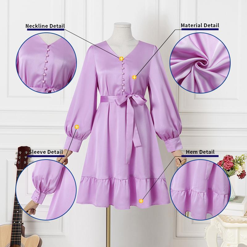 ZANZEA Women Elegant Dresses Solid V-Neck Long Sleeve Thigh Length Dress Fashion Holiday Casual Loose Ladies Vestido Plus Size