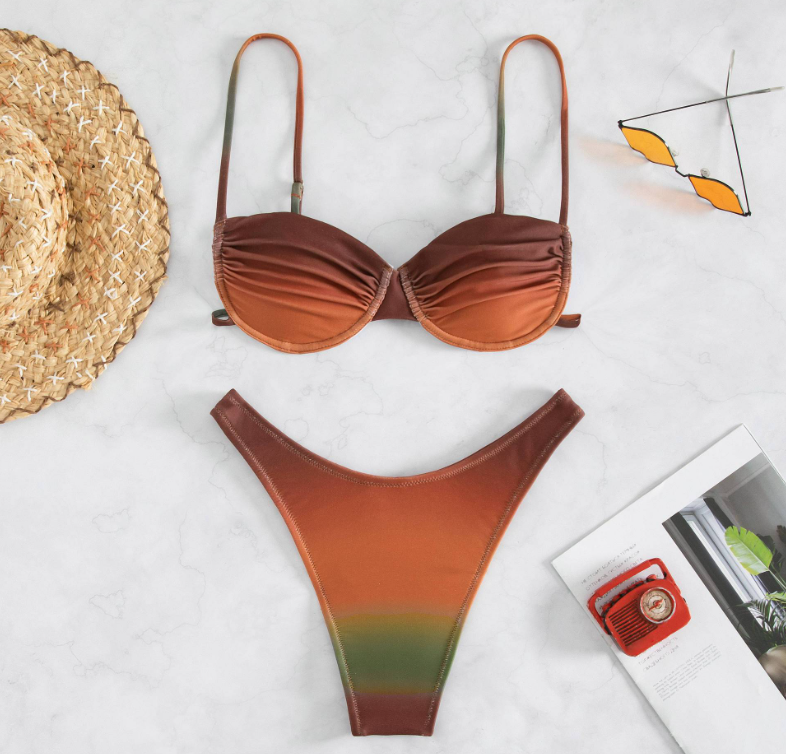 New swimsuit fashion steel bikini ladies European and American split two-piece bikini swimsuit women