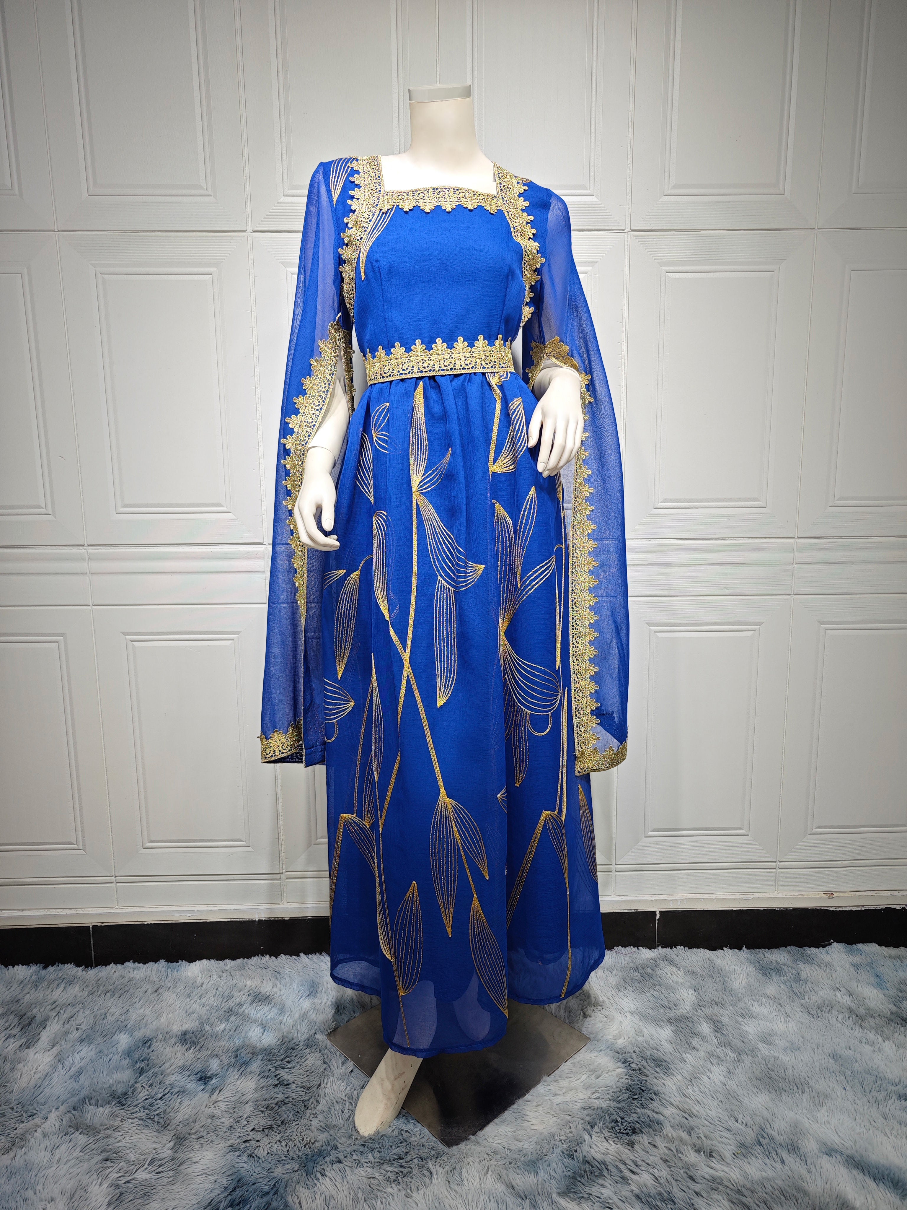 Southeast Asia Indonesian ladies hot sale muslim robe   Oman Dubai women's dress big sleeves evening dress