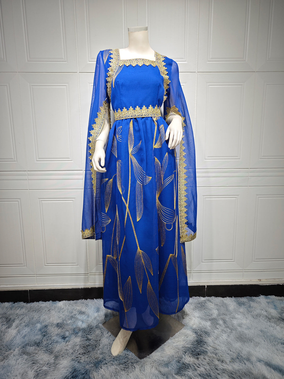 Southeast Asia Indonesian ladies hot sale muslim robe   Oman Dubai women's dress big sleeves evening dress
