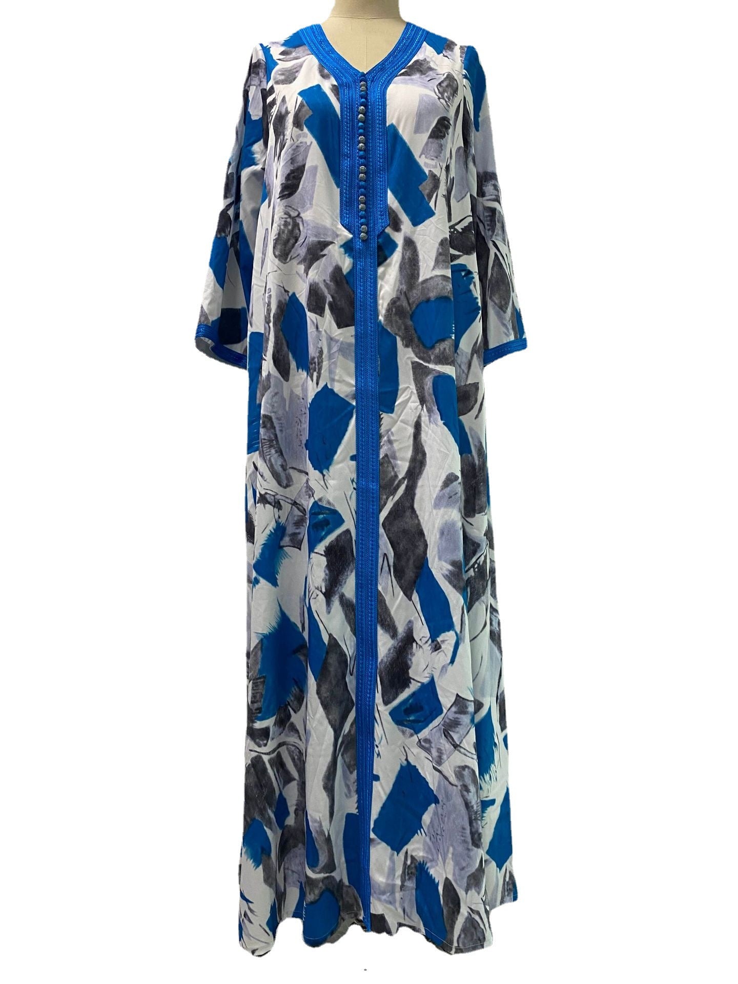 Abaya Dubai Turkey Muslim Long Sleeve Dress Loose Caftan Islamic Clothing For Women African Print Boho Dresses Vestidos Mujer