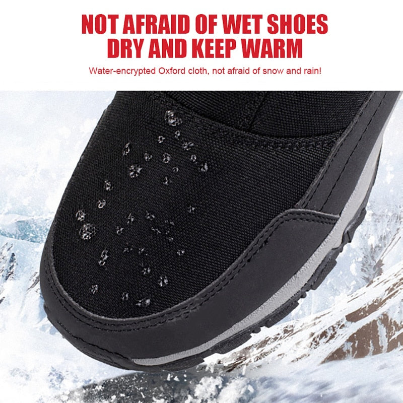 Winter Shoes Men Hiking Boots Outdoor Snow Boots Plus Velvet Warm Side  Casual Short Boots Resistance Men Cotton Shoes