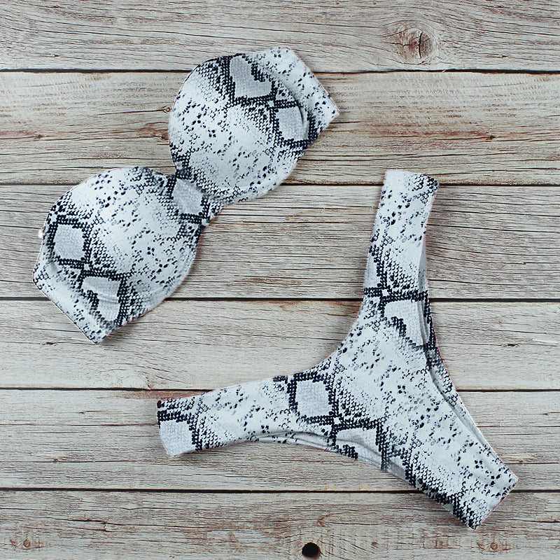 Sexy Women's Bikini Brazilian Swimwear Push-up Bra Bikini Set Two-Piece Swimsuit Swimsuit Low Waist Beachwear Leopard Print Bathing