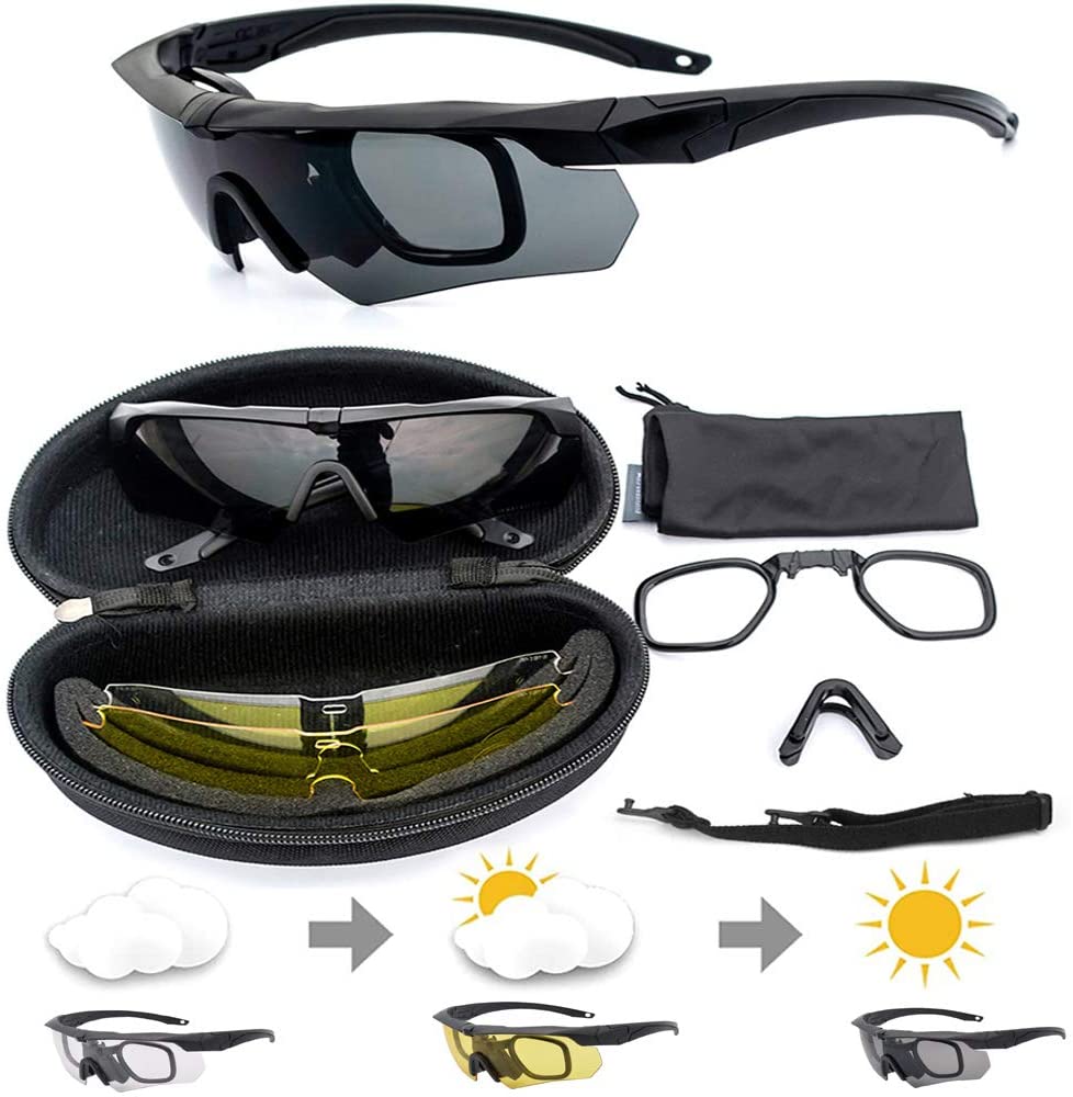 Military Bulletproof Glasses Outdoor Tactical Goggles Shooting Cs Riding Mountaineering  Three Sets Of Lenses