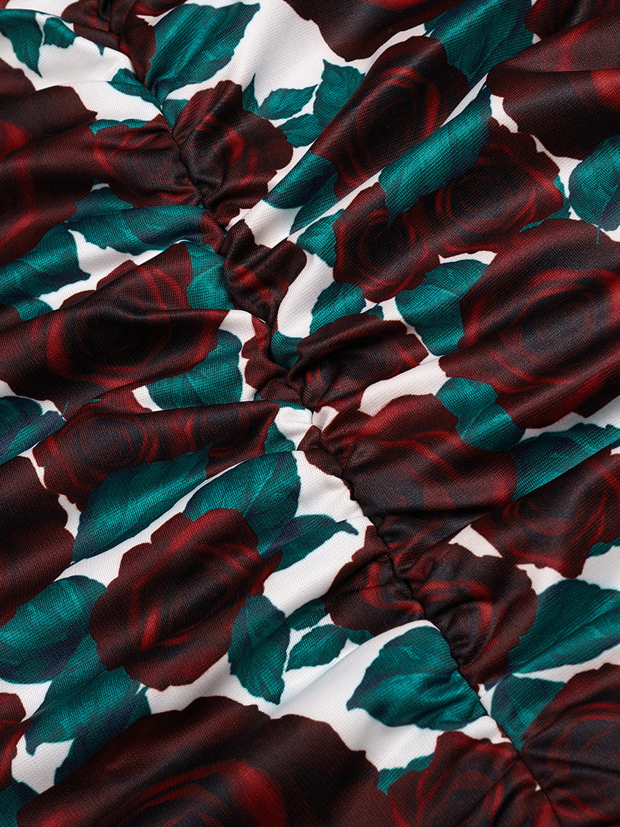 Vintage Print  Slip Dress