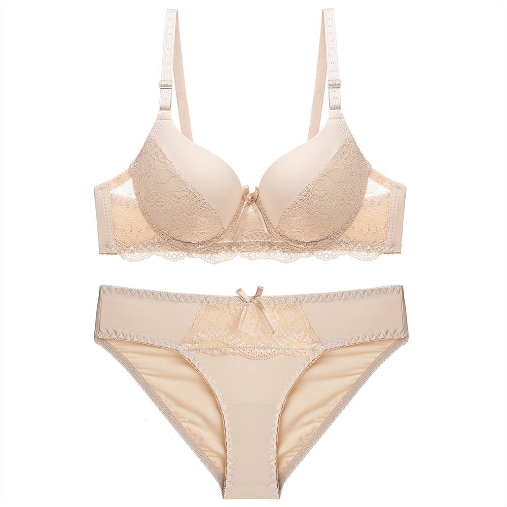 Comfortable Lady Plus Size Sexy Lace Bra Underwear Set