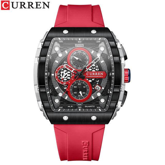 Man WristWatch Waterproof Chronograph Date Men Watch Military Top   Silicone  Sport Male Clock 8442