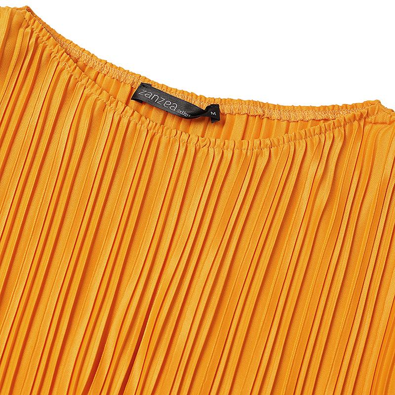 ZANZEA Women Elegant Dresses Solid O-Neck Sleeveless Vintage Pleated design Dress Fashion Holiday Casual Loose Ladies Vestido Plus Size