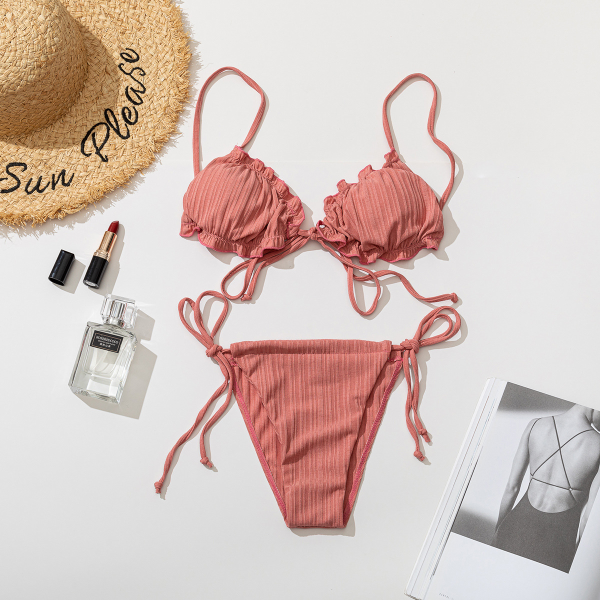 Dakeng strip strap split swimsuit swimsuit European and American new bikini