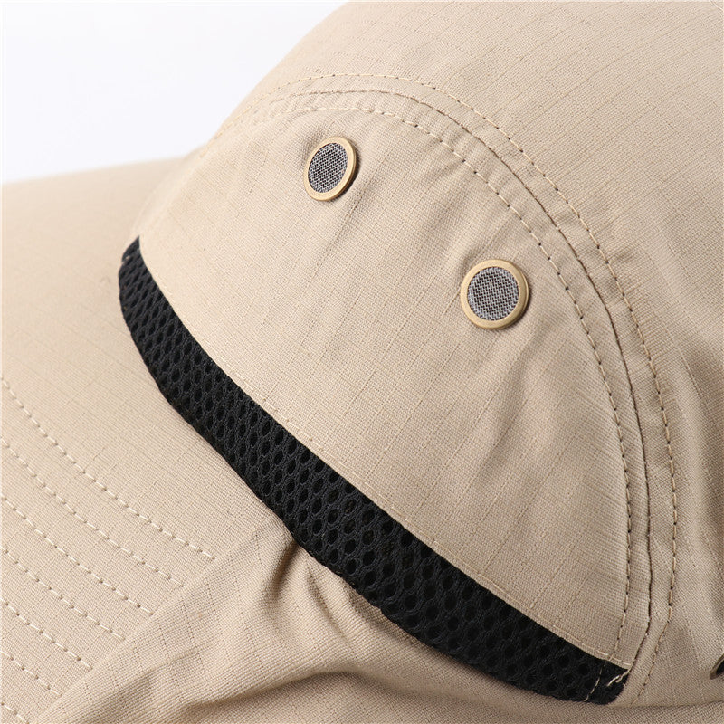 Summer Sun Hat Men Women Cotton boonie Hat with Neck Flap Outdoor UV Protection Large Wide Brim Fisherman hat Hiking Fishing Safari Bucket Hat